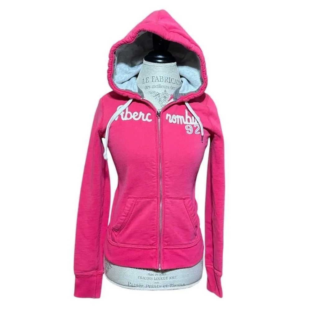 Abercrombie & Fitch Hot Pink Full Zip Hoodie Size Medium
